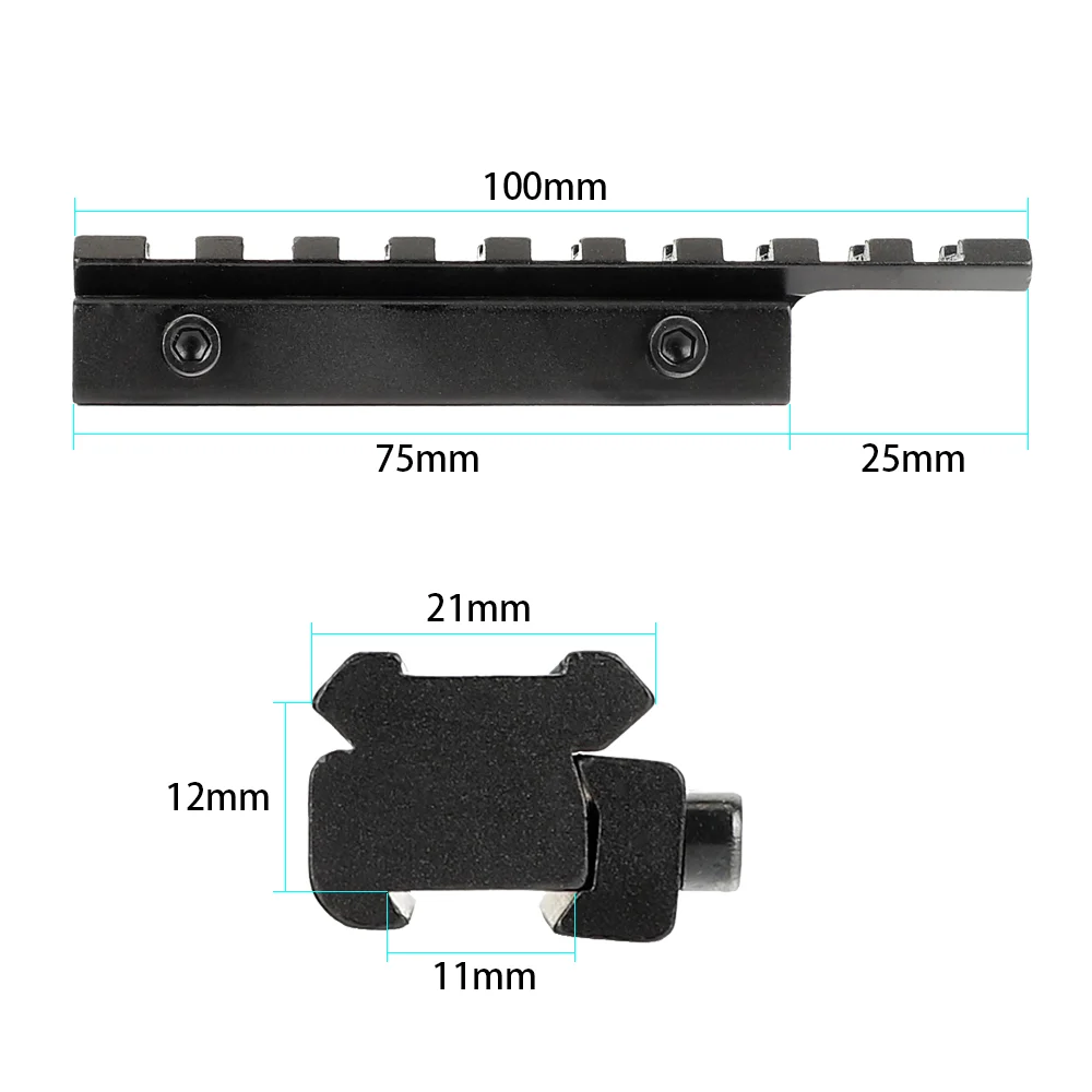 ohhunt® Extension 9 Slots 11mm .22/Airgun Dovetail to Picatinny Rail Adaptor