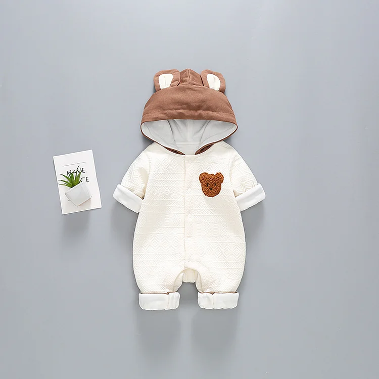 Baby Boy/Girl Brown Bear Cotton Romper