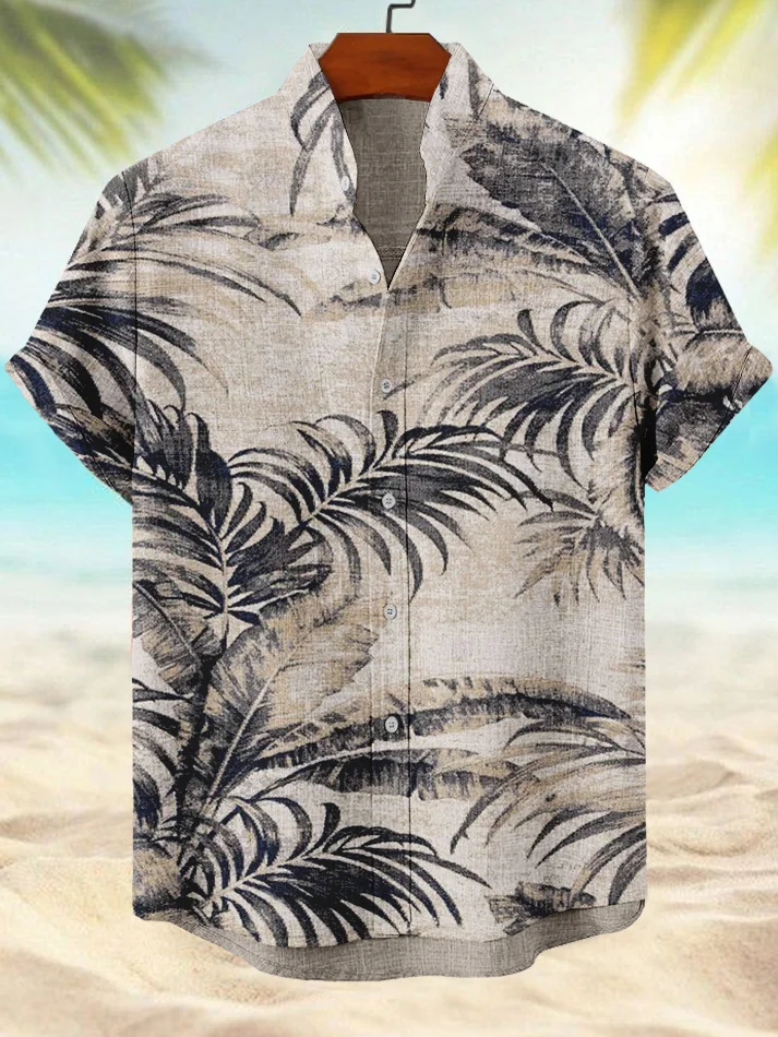Men's Tropical Jungle Hawaii Vacation Art Print Casual Shirt
