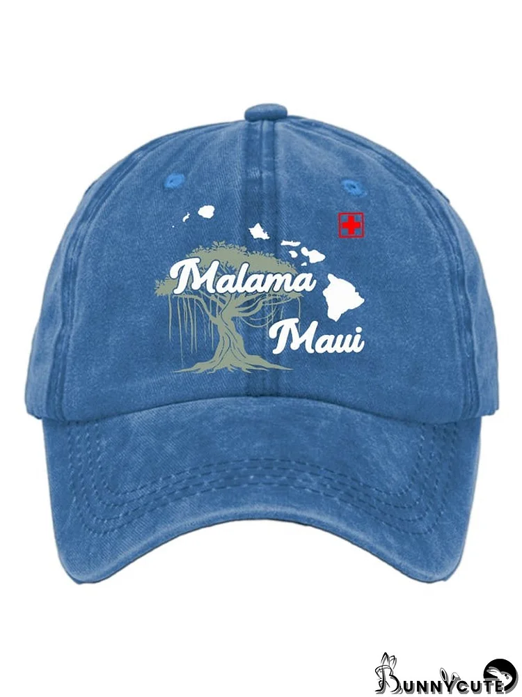 Casual Malama Maui Print Baseball Cap