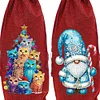 2pcs Christmas Diamond Art Linen Wine Gift Bag Diamond Painting Red Wine Bag Kit