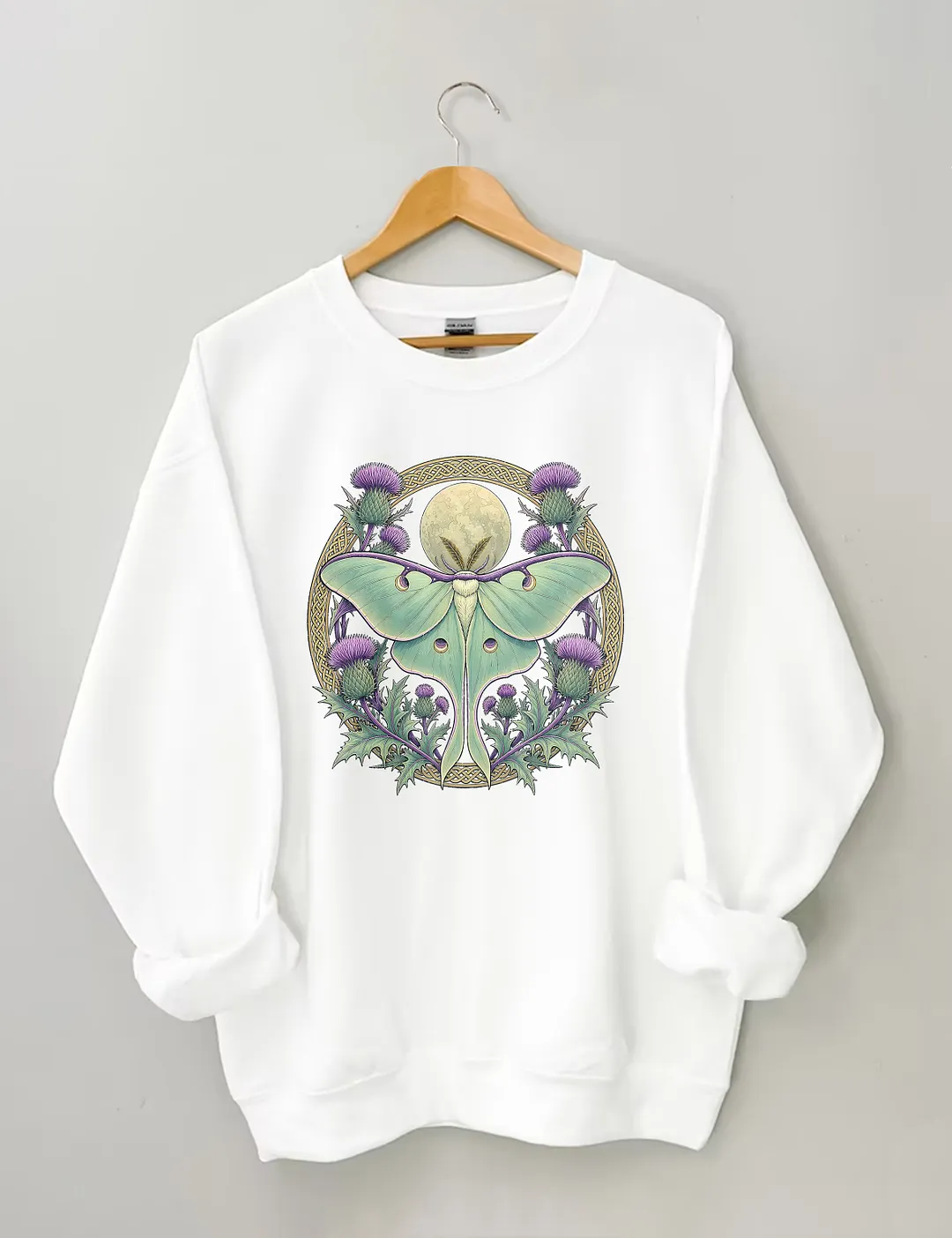 Scottish Thistle Luna Moth Sweatshirt