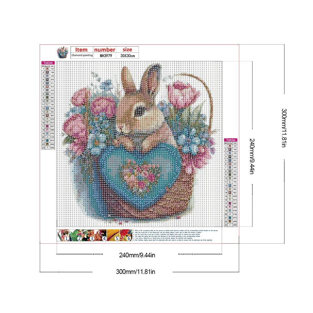 Diamond Painting - Full Round Drill - Flower Bush Rabbit(Canvas|30*30cm)