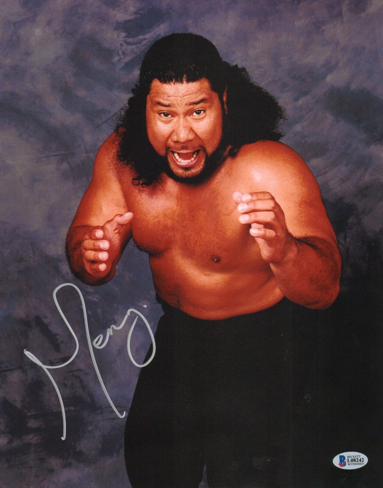 Meng Signed 11x14 Photo Poster painting BAS Beckett COA WWE Haku WCW New Japan Pro Wrestling 1