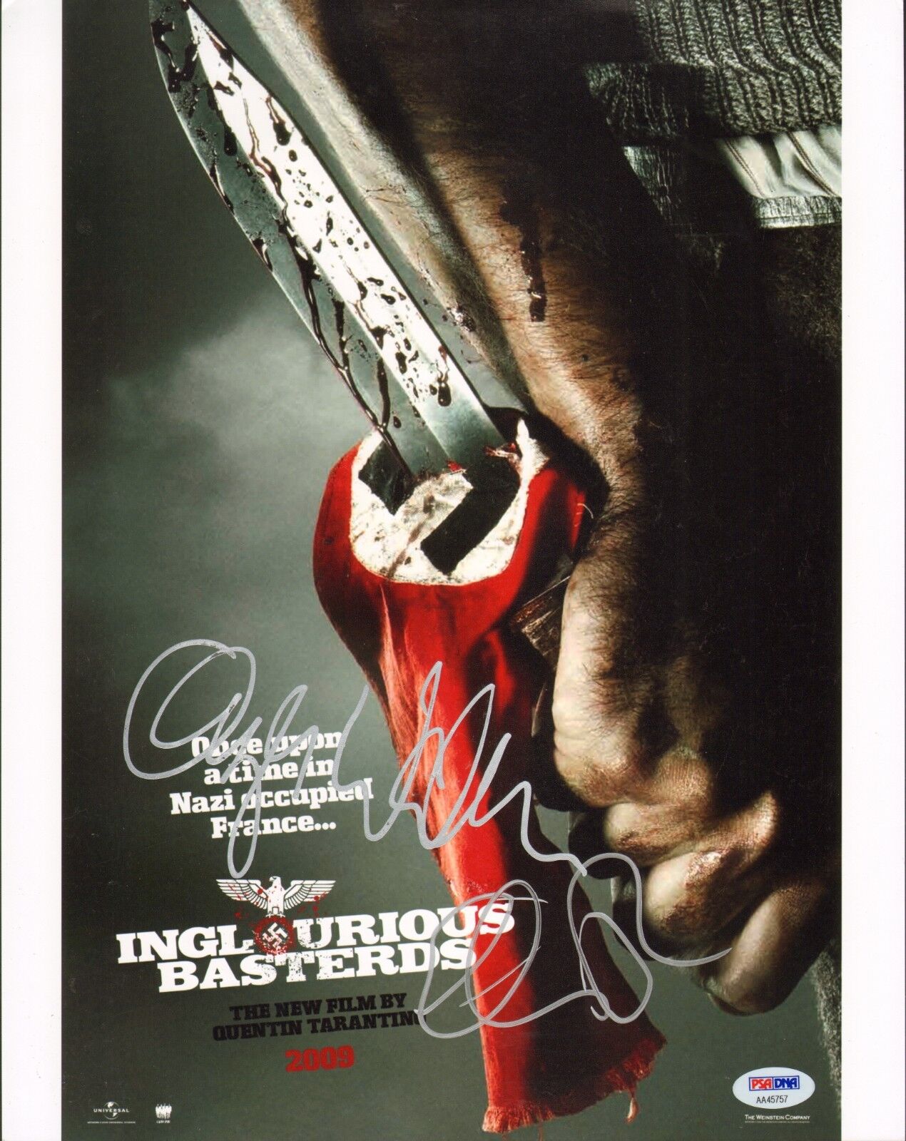 Christoph Waltz & Eli Roth Signed Inglourious Basterds 11x14 Photo Poster painting PSA/DNA COA