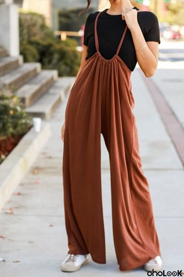 Spaghetti Straps Tie-back Jumpsuits