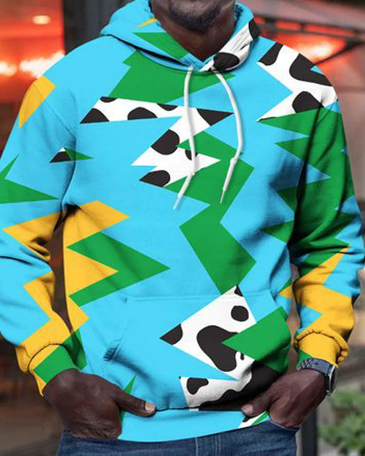 Men's aztec printed hoodie 00f8