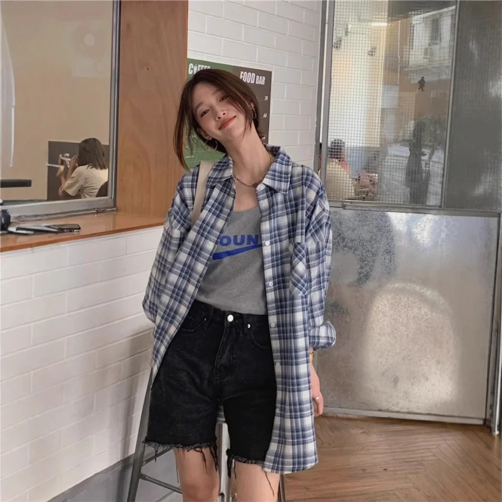 Athvotar Athvotar Loose Plaid Shirt Women 2025 Spring And Summer Fresh Age Thin Design Sense Of Small Sun Protection Shirt Jacket