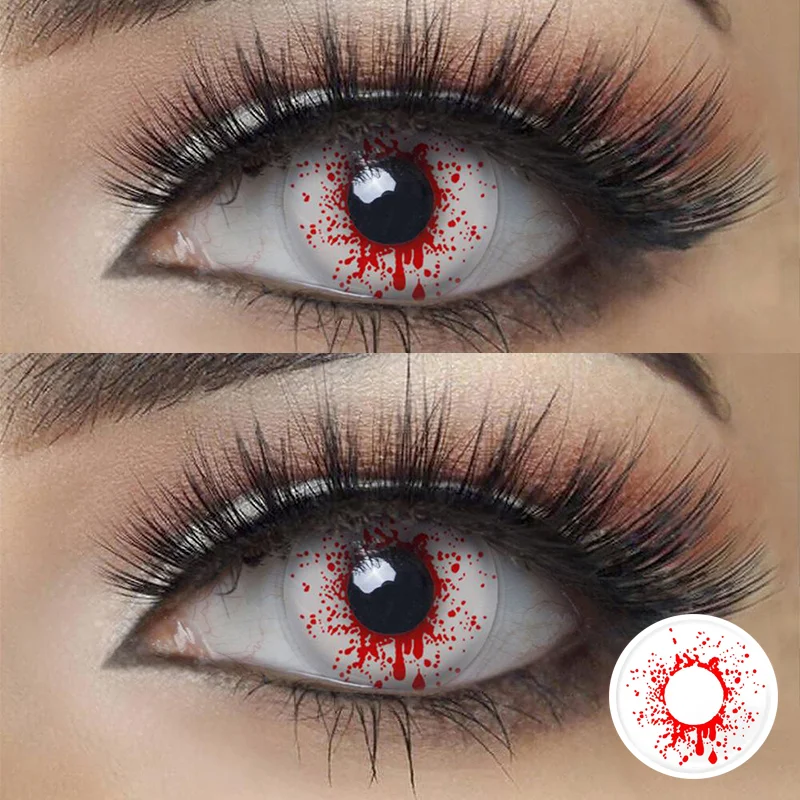 Crazy Blood Splat Halloween Eyes Cosplay Party  14.5mm