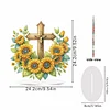 2D-Flachkreuz und Sonnenblumen-DIY-Acryl-Diamantmaler-Ornament-Set, Wohnheimdekoration