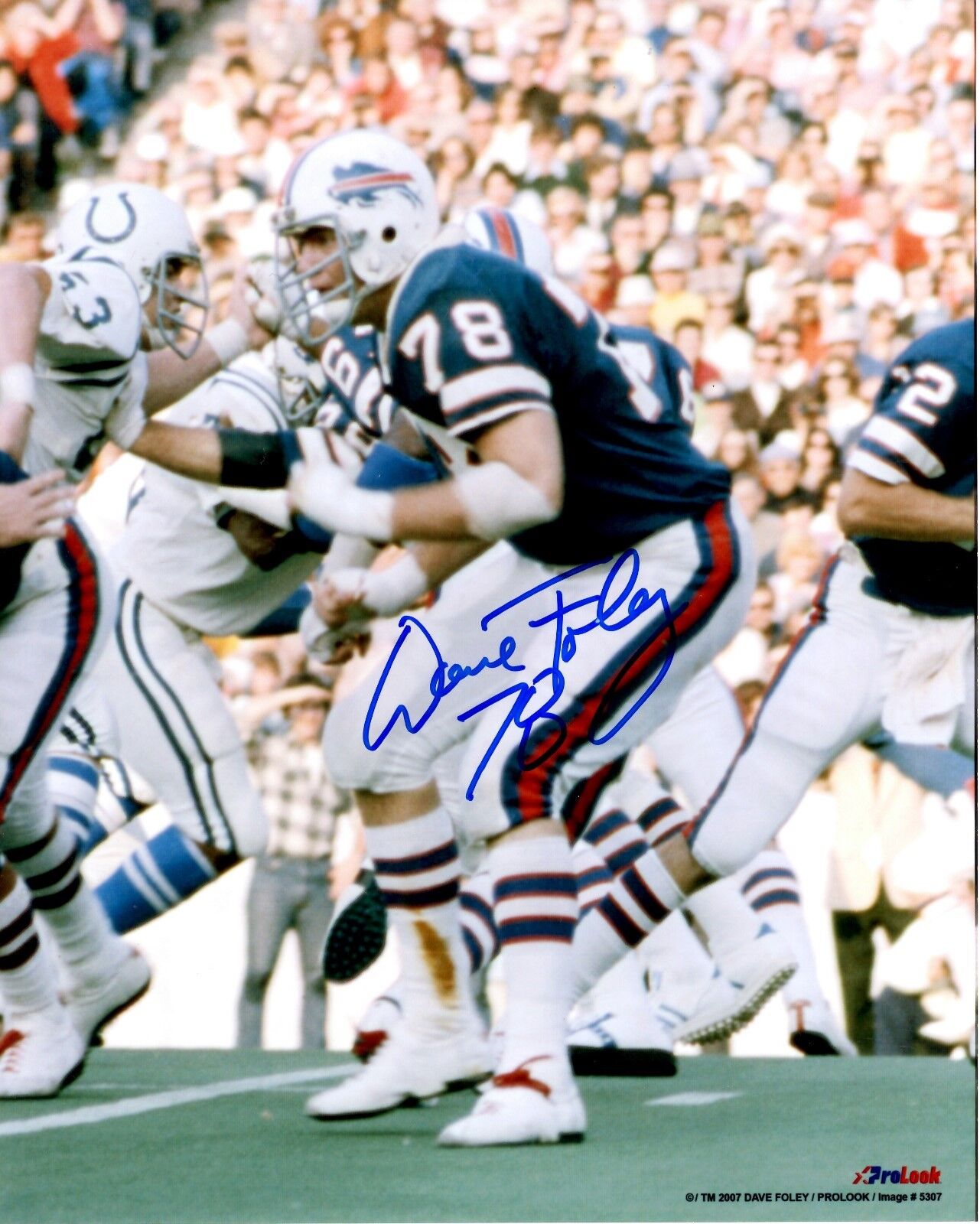 Autographed DAVE FOLEY Buffalo Bills 8x10 Photo Poster painting w/COA