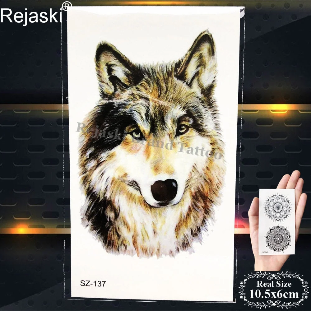 Rejaski Black Temporary Tattoo Stickers Women Iceberg Arm Geometry Waterproof Tatoos Men Mountain Fake Tattoo 3D Summer Style