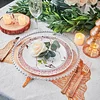 10 Pack | 8" Rose Gold and White Marble Plastic Appetizer Salad Plates