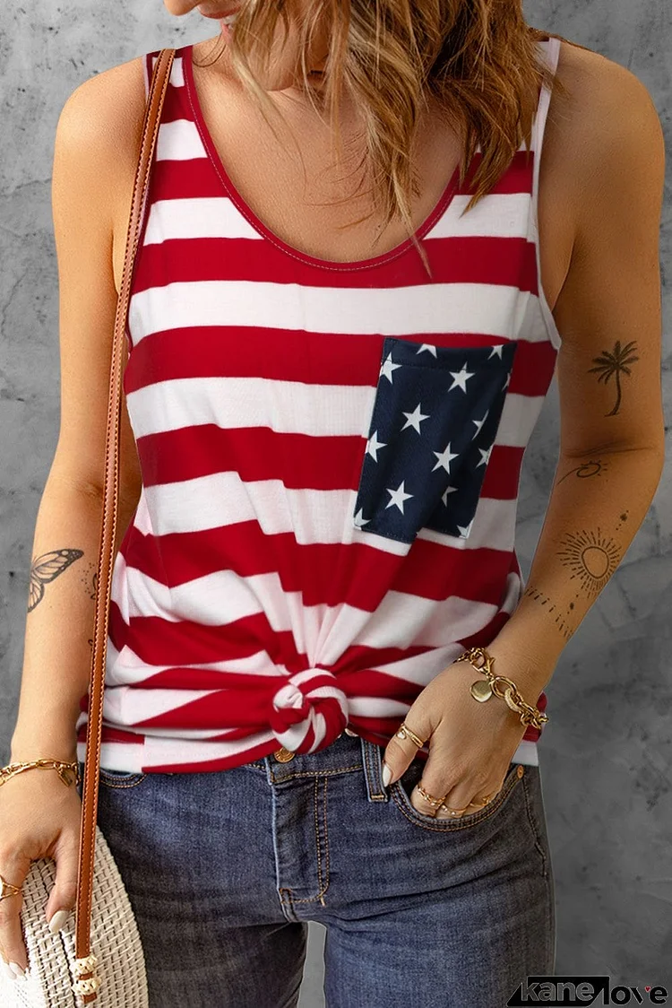 Star and Stripe Scoop Neck Tank