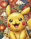 New Year Pikachu Decorative Painting - Pokemon - H-TWO Studio