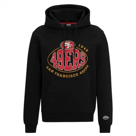 Men's San Francisco 49ers Black  BOSS X Touchback Pullover Hoodie