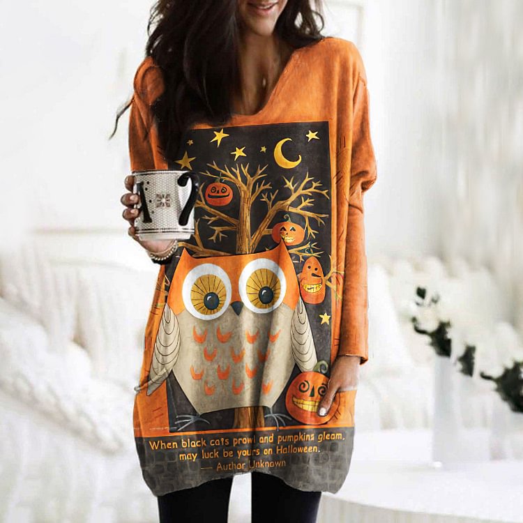 Funny Owl Halloween Women's Long Sleeve T-shirt