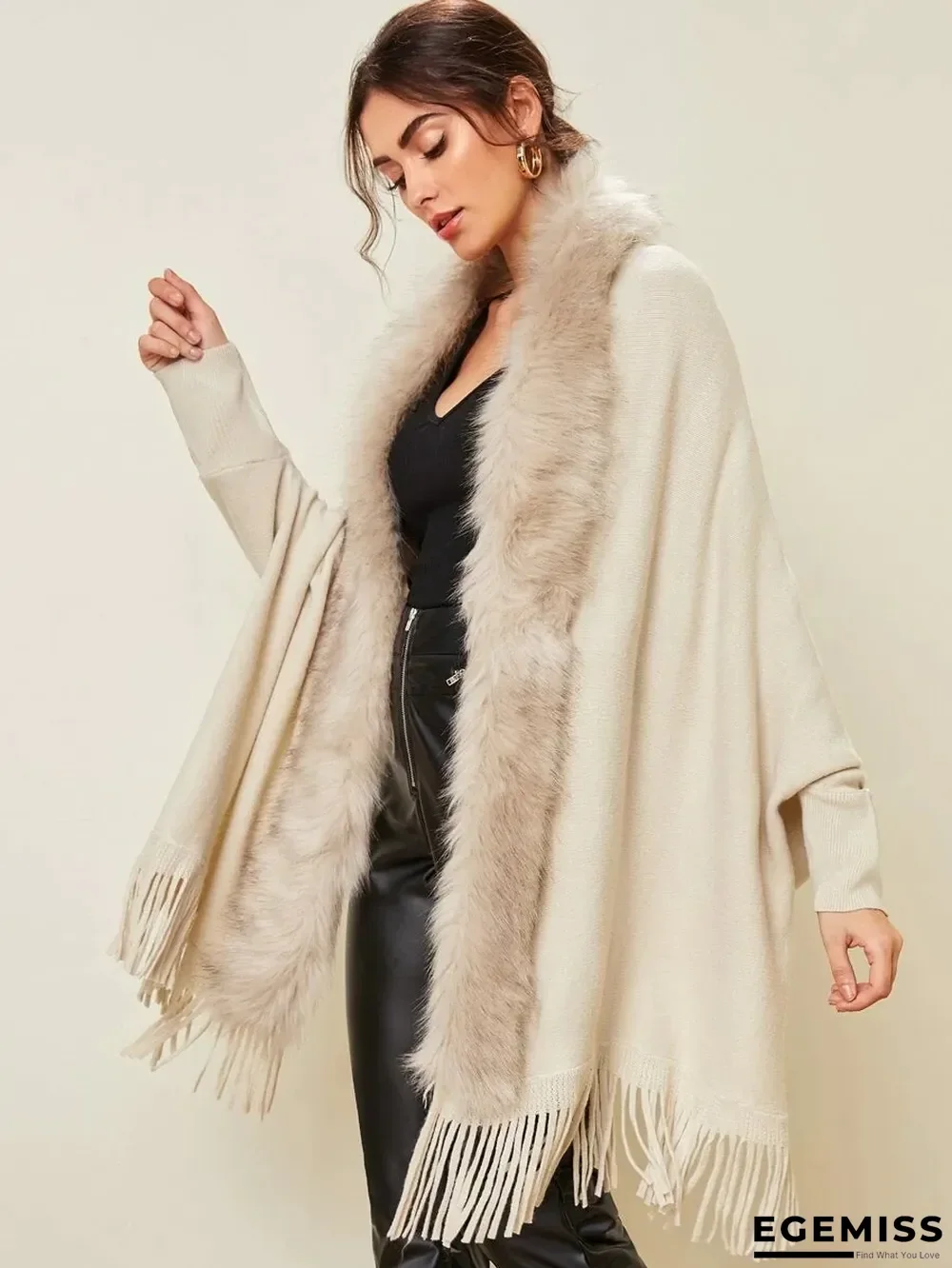 Autumn and Winter New Wool Collar Shawl Cardigan Coat | EGEMISS