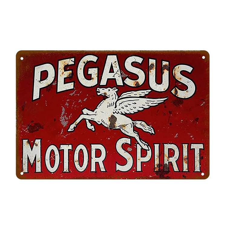 Pegasus Motor Spirit - Vintage Tin Signs/Wooden Signs - 7.9x11.8in & 11.8x15.7in