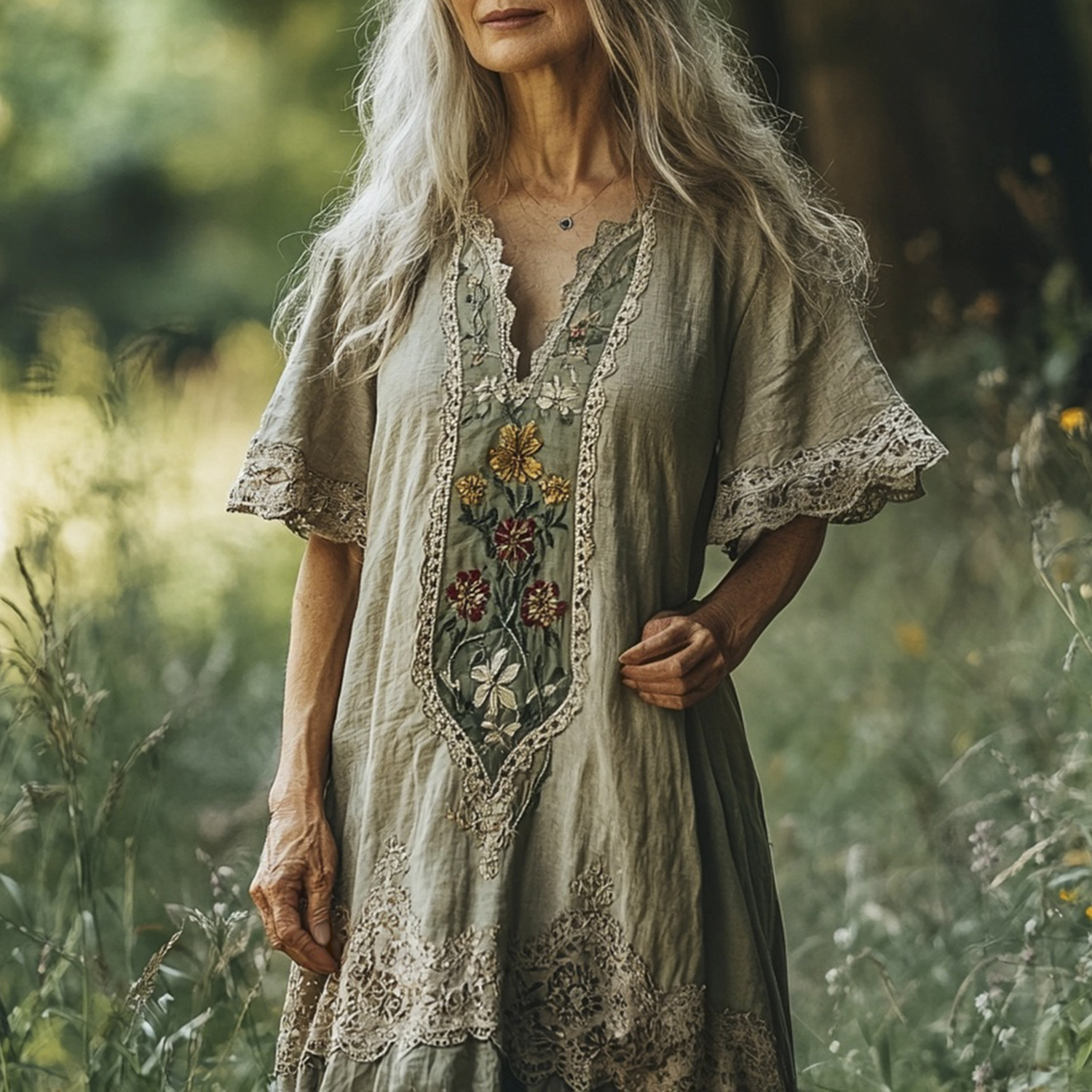 Women's Lace Floral Print Dress