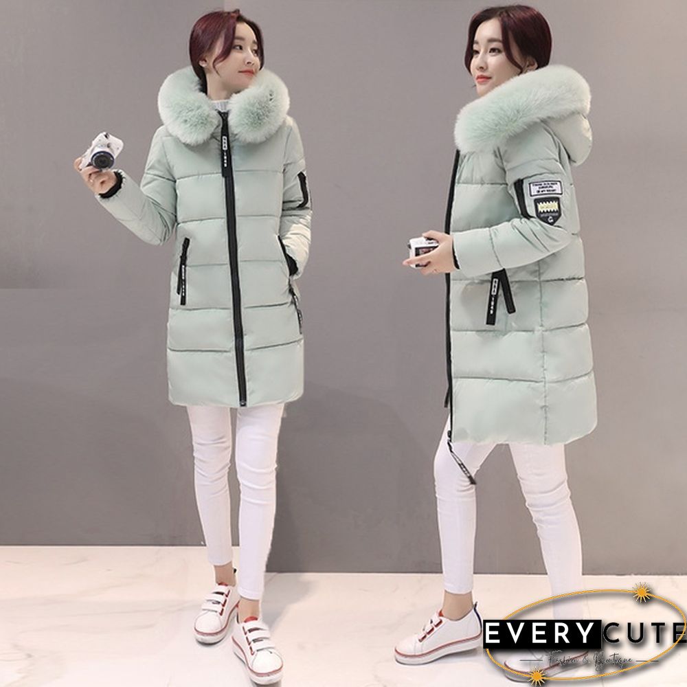 Winter Warm Long Coats Women Fashion Winter Long Fur Hooded Cotton Cotton-padded Jacket Warm Puffer Coats Jackets Warm Parkas