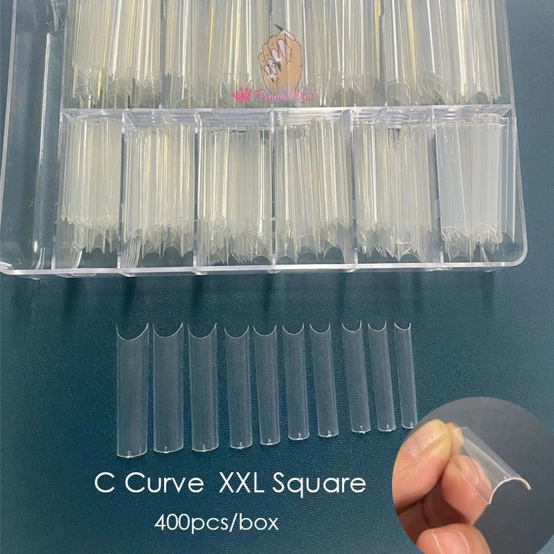 500pcs/box XXL Straight Square Extra Long Acrylic Nail Tips No C Curve Half Cover Artificial False Tip Nails Tool-Nail Inspo
