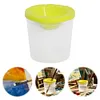 Spill Proof Paint Cups with Colored Lids Paint Brush Cleaner Cup Reusable for Artist Watercolor Painting Art Crafts Supplies (1Pcs Yellow)