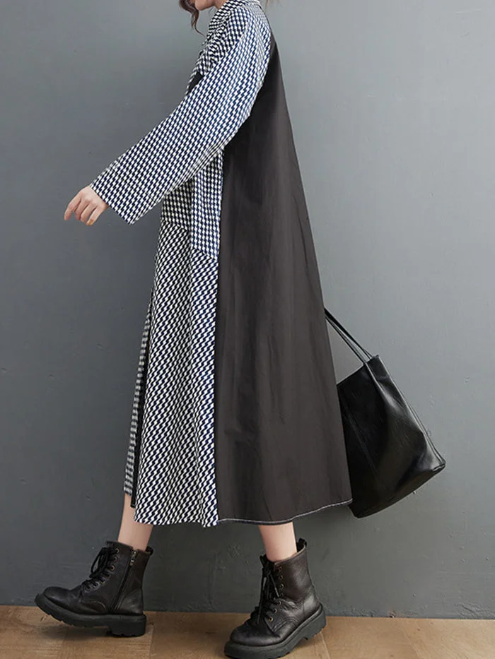 Fashion Patchwork Shirt Dress