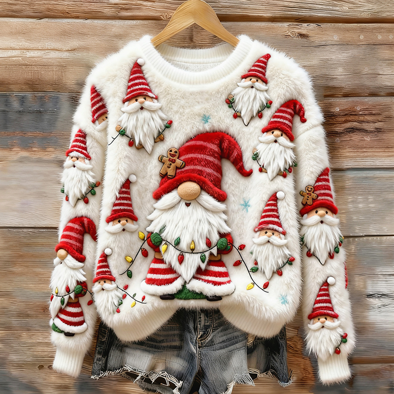 Women's Christmas Santa Claus Plush Sweater wearshes