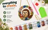 Diamond Painting Kit Hedgehog Mushroom Floral Wreath 9.45x9.45in