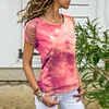Women's Tie Dye Crew Neck Short Sleeve T-Shirt