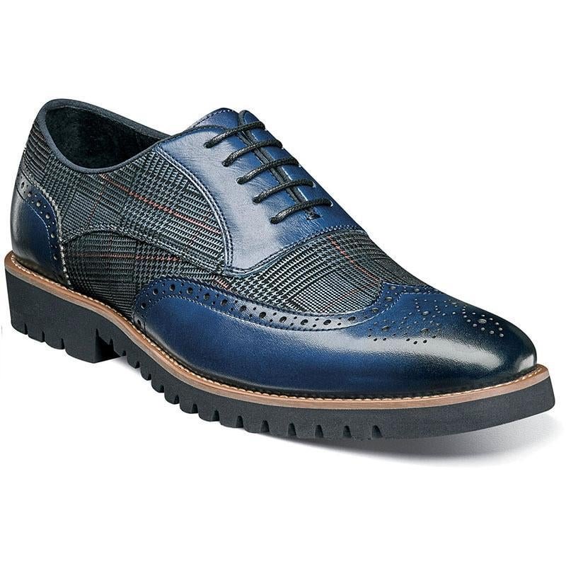 Men's Fashion Lattice Spliced Leather Brogue Shoes | EGEMISS