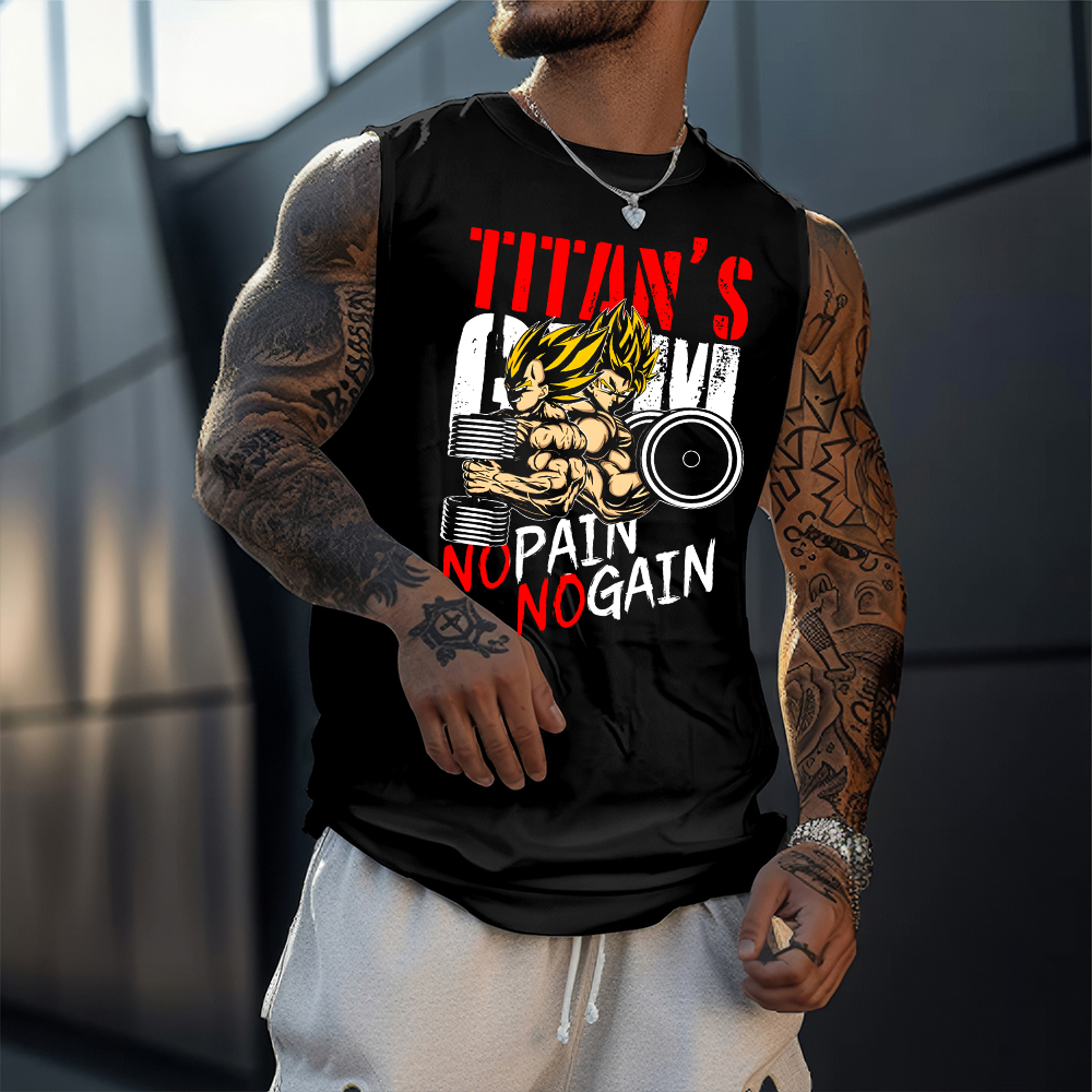Men's Anime Print Ultimate Gym Tank Top