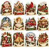 12Pcs DIY Pearl Diamond Painting Christmas Cards, 3D Greeting Card Craft Kits with Resin Pearls, Handmade Holiday Cards for Adults, Christmas Gifts & Decorations