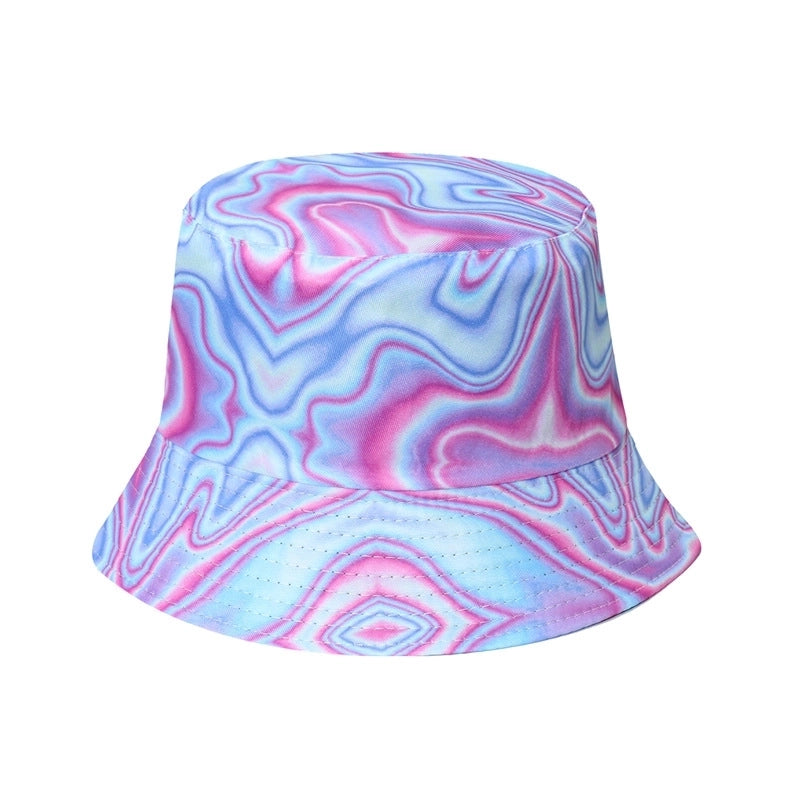Women’s Hip-hop Bear Printing Flat Eaves Bucket Hat