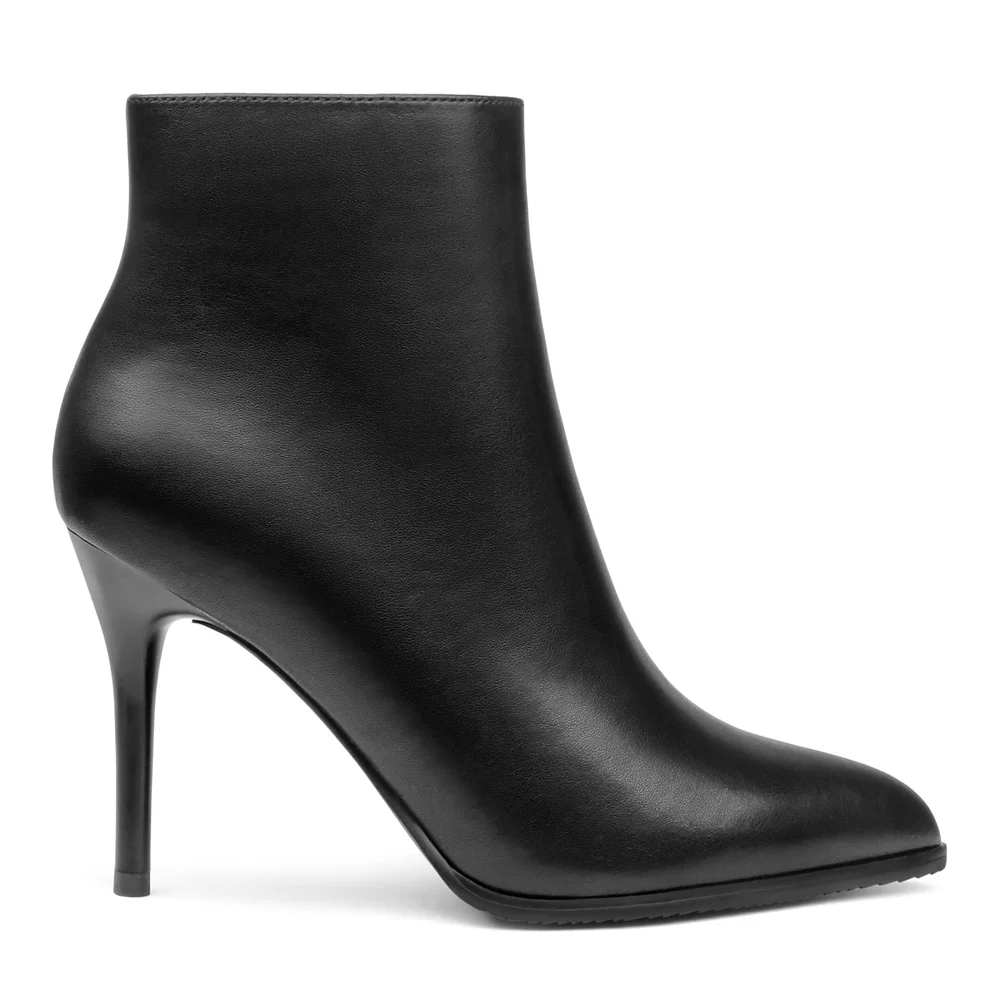 Women's Side Zipper Ankle Boots Heeled Shoes-MERUMOTE