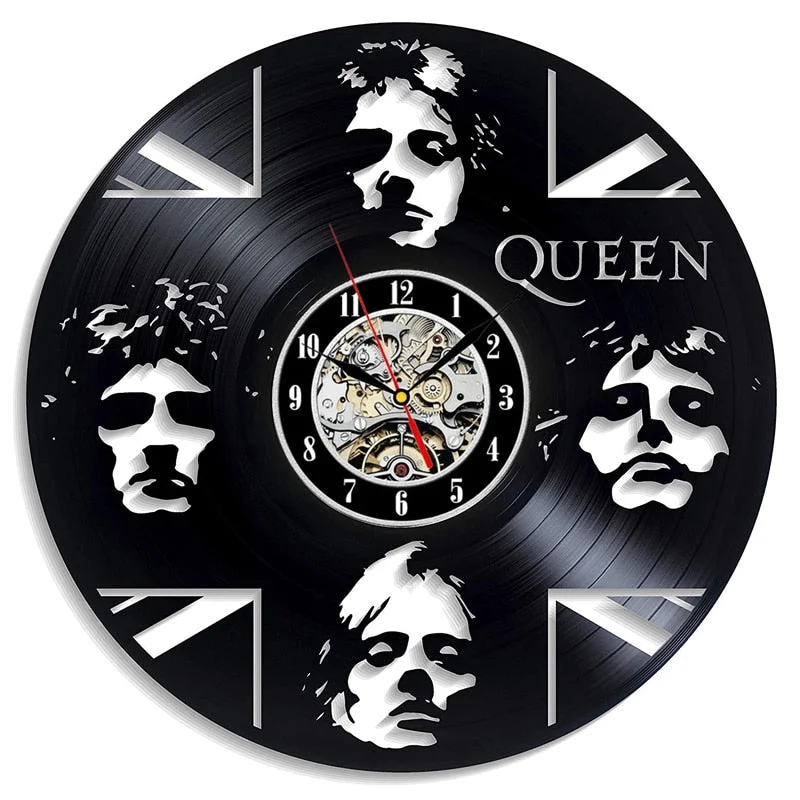 Queen Rock Band Wall Clock Modern Design Music Theme Classic Vinyl Record Clocks Wall Watch Art Home Decor Gifts for Musician