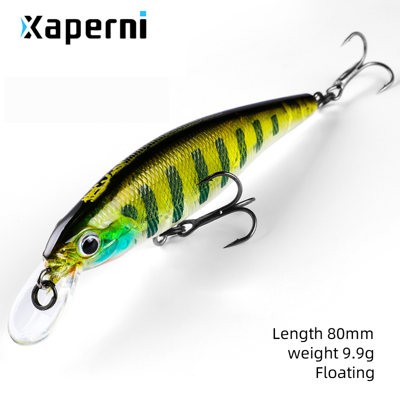 Xaperni 80mm 9.9g dive 0.8-1.2m quality fishing lures hard bait flaoting slim quality wobblers minnow  Artificial Bait Tackle