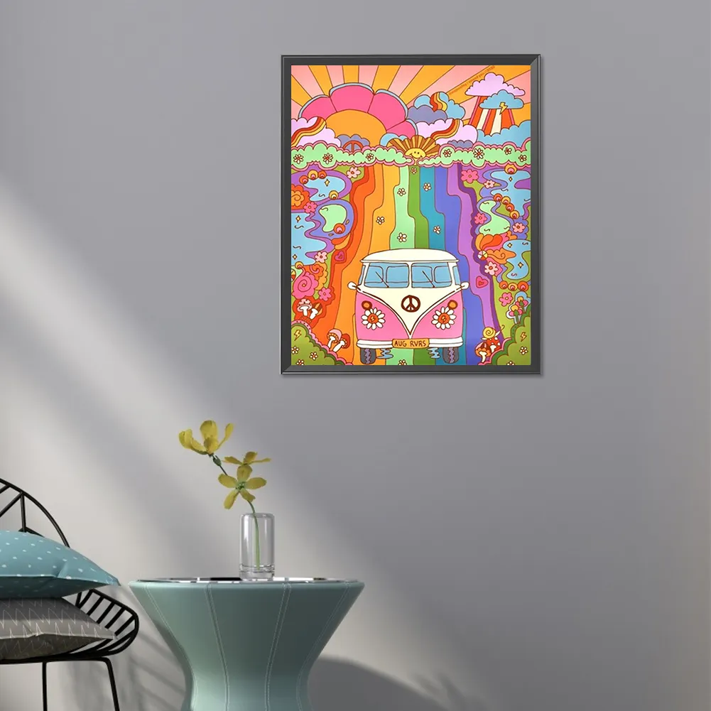 Partial AB Diamond Painting - Full Round Drill - Rainbow World(Canvas|45*55cm)