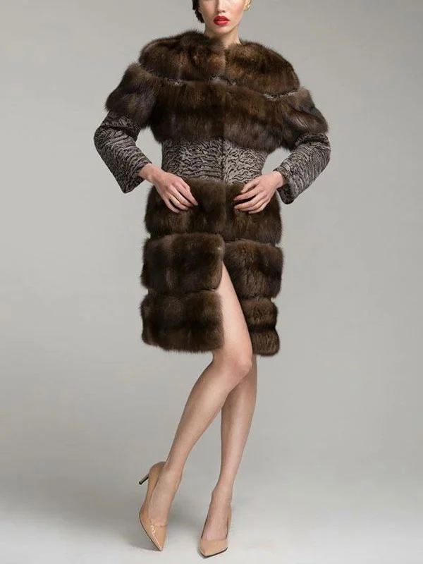 Leopard Print Temperament Ladies Fur Dress