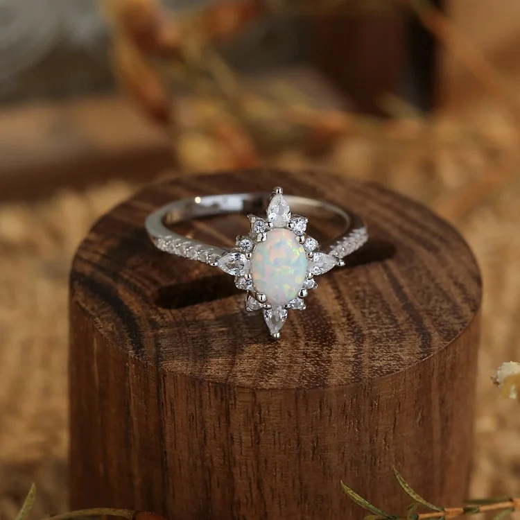 Olivenorma Dainty S925 Opal Engagement Ring