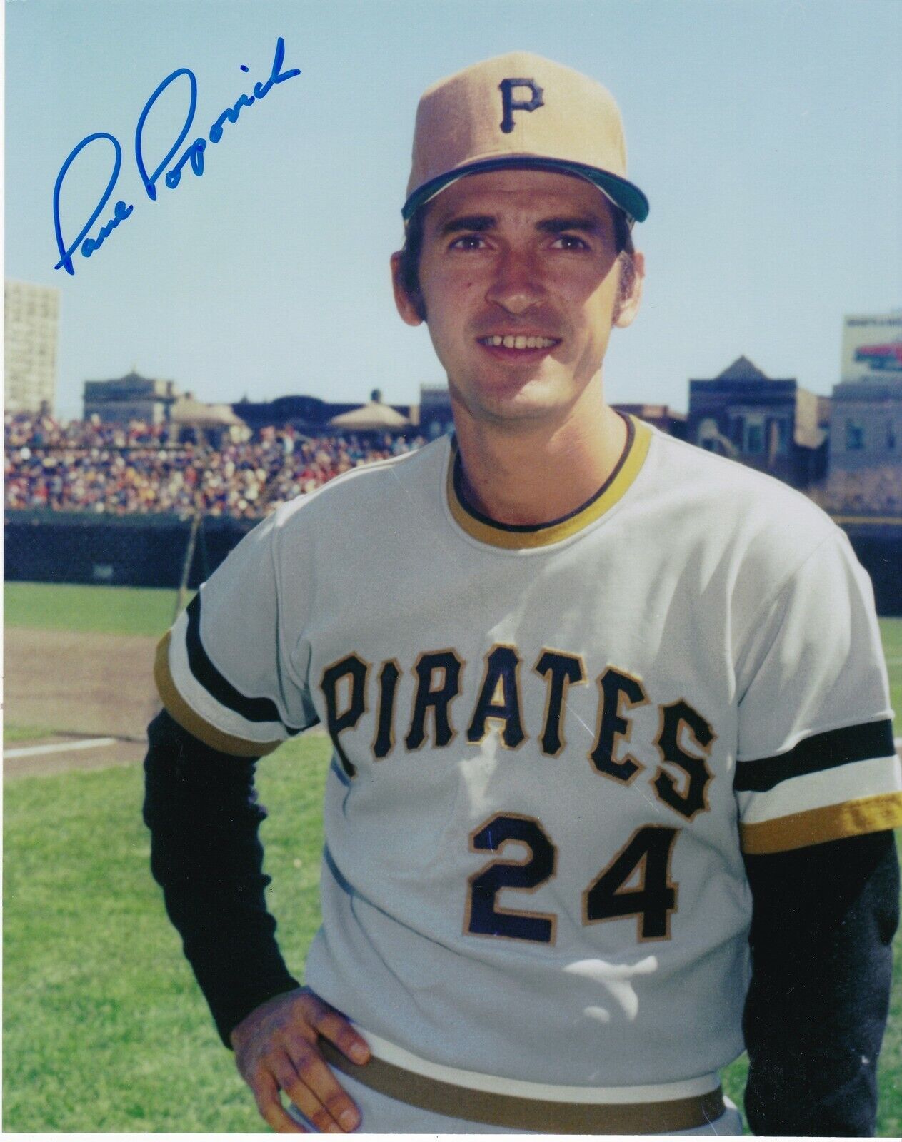 PAUL POPOVICH PITTSBURGH PIRATES ACTION SIGNED 8x10