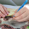 Resin Diamond Painting Point Drill Pen with 4 Various Tips Painting Arts 5D Point Drill Pen Diamonds Art Points Drills Pens for Nail Arts Rhinestone Decorations Cross-Stitch (Dark Blue)
