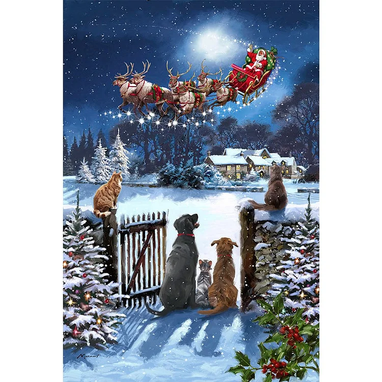 Await Christmas - 11CT  Counted Cross Stitch(40*60cm)