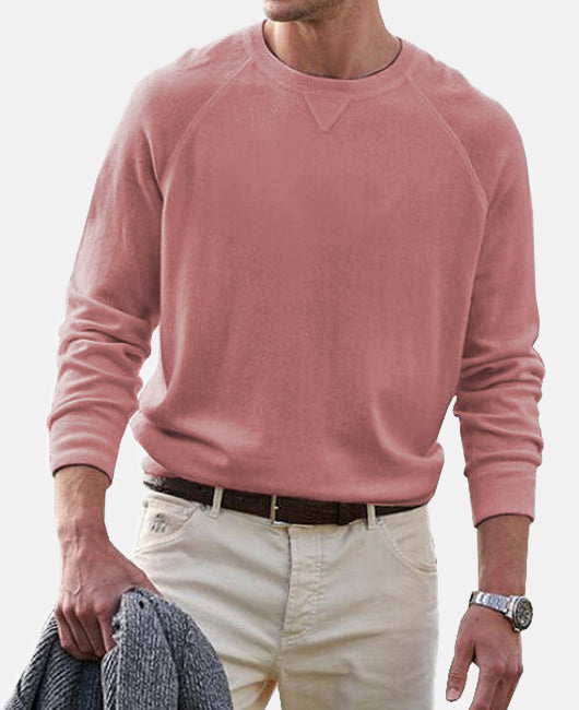 Basic Plain Round Neck Long Sleeve Sweatshirt