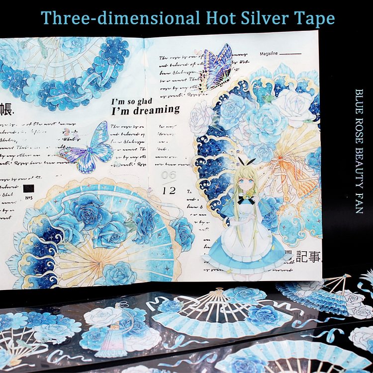 Journalsay 63mm*10m PET Stereo Laser Hot Silver Aesthetic Cute Washi Tape DIY Journal Decoration Masking Tapes