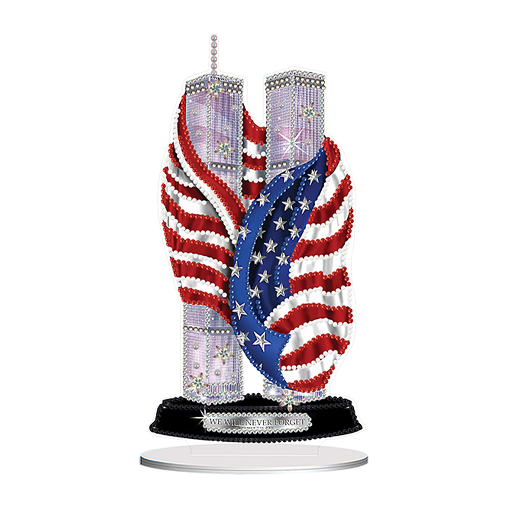 DIY Acrylic Diamond Painting Desktop Tabletop Ornament America Twin Towers-Guru-buzz