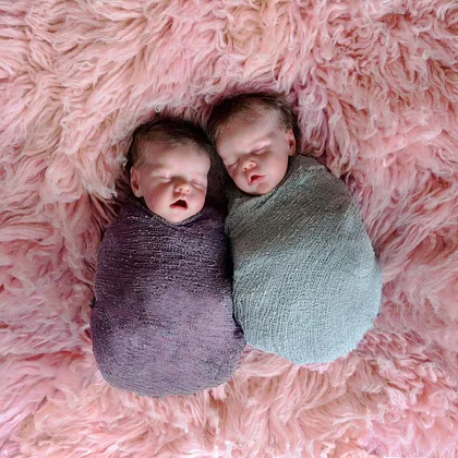 Twins Boy and Girl 12'' Real Lifelike Silicone Newborn Baby Twins Debbie  and Deborah Reborn Baby Doll By Rsgdolls®