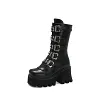 Punk Martin Boots Women High Heel Motorcycle Shoes