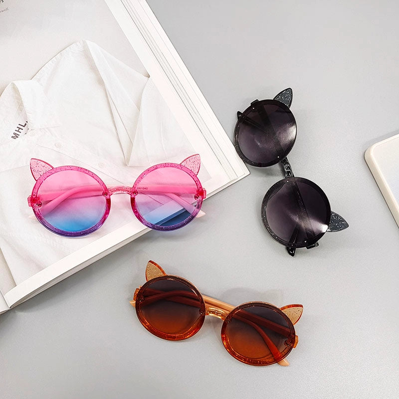 Cartoon Style Cat Resin Kids Sunglasses